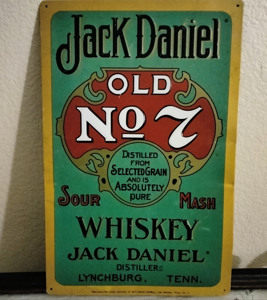 A vintage Jack Daniel's sour mash sign